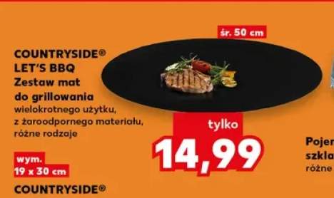 Zestaw mat do grillowania COUNTRYSIDE LET'S BBQ wielokrotnego użytku z żaroodpornego materiału śr. 50cm