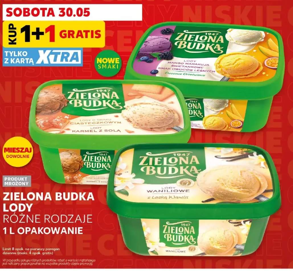 Lody o smaku ciasteczkowym karmel z solą Zielona Budka