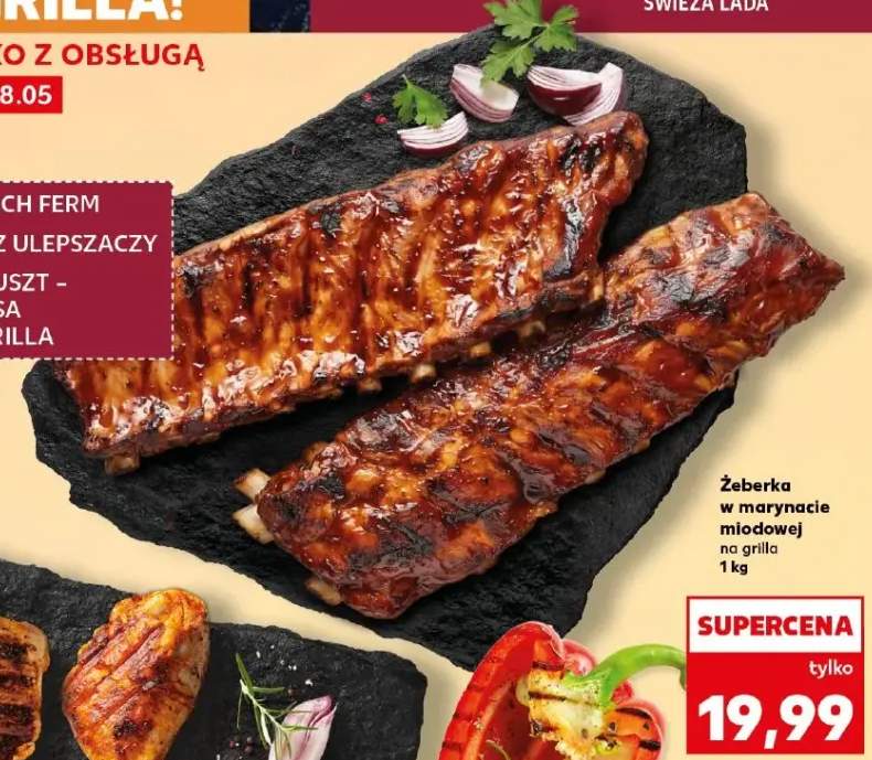 Żeberka w marynacie miodowej na grilla