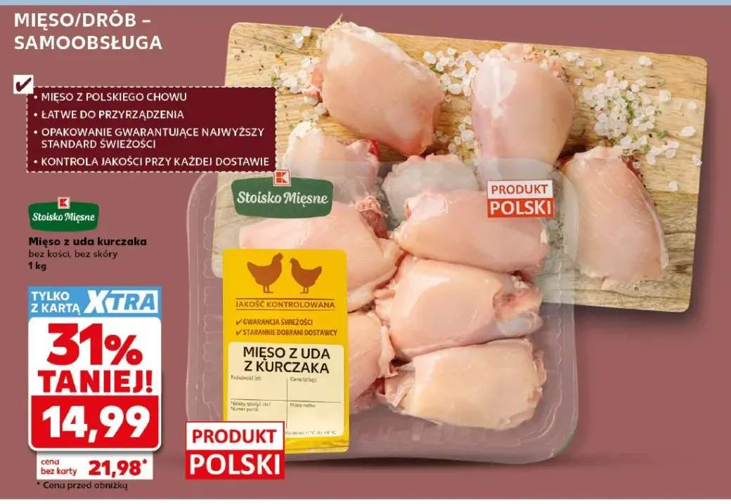 Mięso z uda kurczaka bez kości bez skóry Stoisko Mięsne