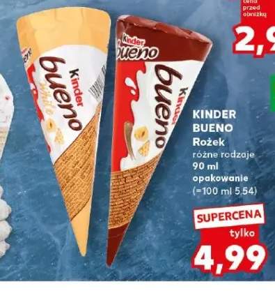 Lody rożek Kinder Bueno White