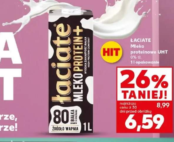 Mleko proteinowe UHT Łaciate 0% tł.