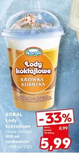 Lody koktajlowe Krówka-Kukułka Koral