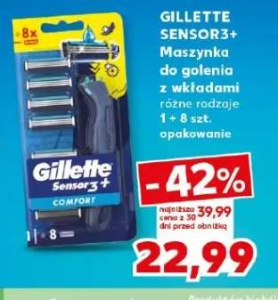 Maszynka do golenia z wkładami Gillette Sensor3+ Comfort 9-pak