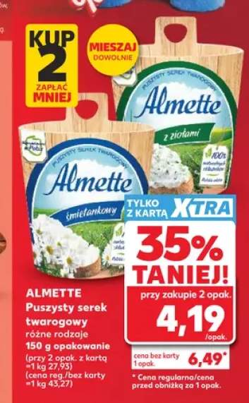 Puszysty serek twarogowy z ziołami Almette