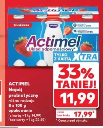 Napój probiotyczny truskawka Actimel 8-pak 100g
