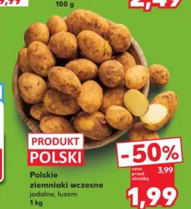 Ziemniaki wczesne jadalne polskie luzem