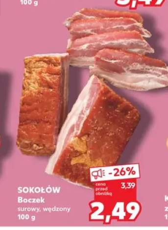 Boczek surowy wędzony Sokołów