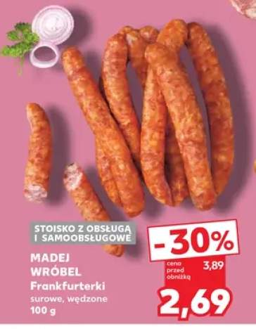 Frankfurterki surowe wędzone Madej Wróbel