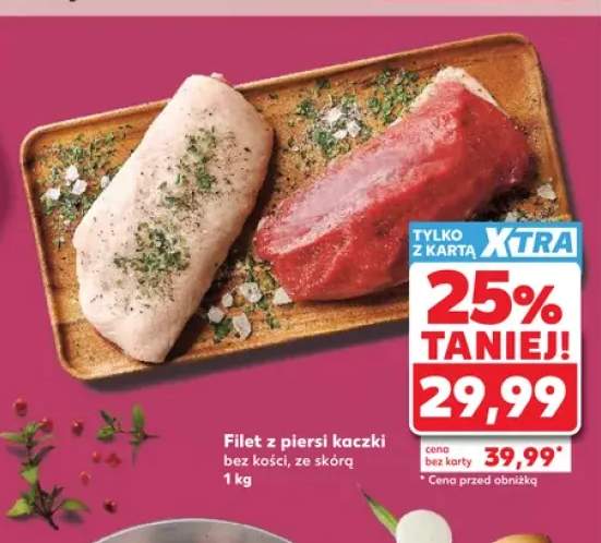 Filet z piersi kaczki bez kości, ze skórą