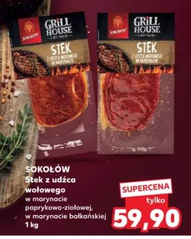 Stek z udźca wołowego w marynacie paprykowo-ziołowej Sokołów