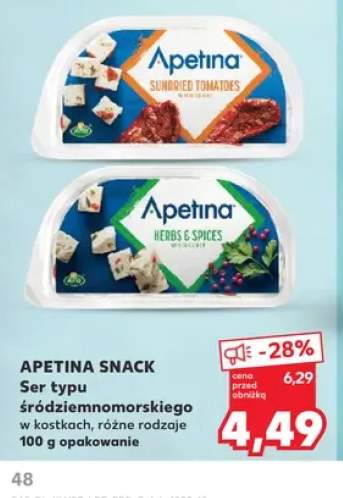 Ser typu śródziemnomorskiego w kostkach Sundried Tomatoes Apetina Snack