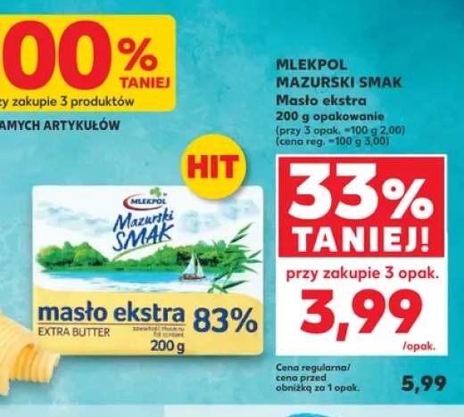 Masło ekstra 83% Mazurski Smak Mlekpol