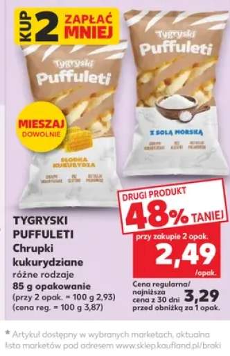 Chrupki kukurydziane Tygryski Puffuleti Z Solą Morską