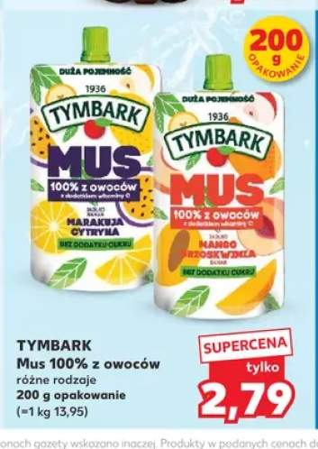 Mus 100% z owoców Tymbark Marakuja Cytryna