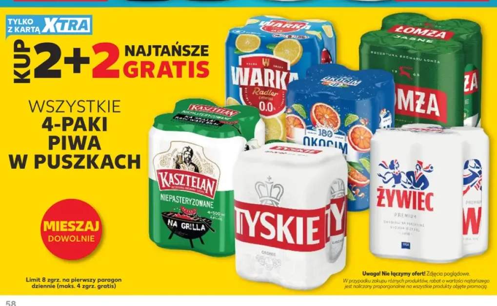 Piwo bezalkoholowe Warka Radler Cytryna 4-pak 500ml