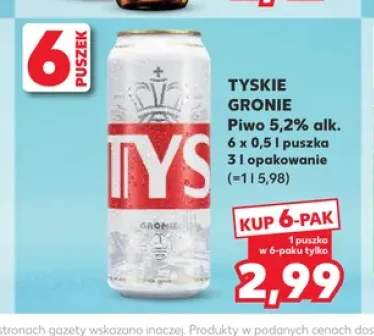 Piwo Tyskie Gronie 6-pak 500ml