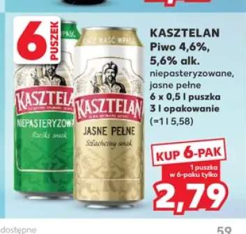 Piwo Kasztelan Niepasteryzowane 6-pak 500ml