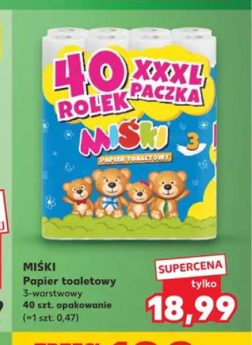Papier toaletowy Miśki 3-warstwowy