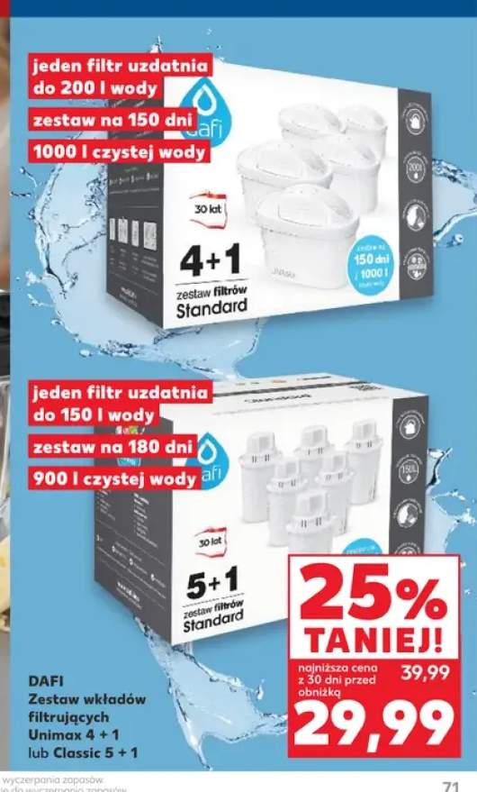 Zestaw wkładów filtrujących Unimax DAFI 5-pak