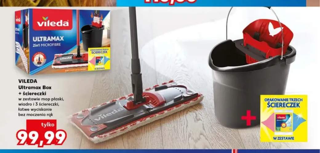 Mop płaski Vileda Ultramax Box + 3 ściereczki