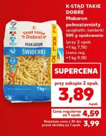 Makaron pełnoziarnisty K-Stąd Takie Dobre spaghetti