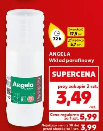 Wkład parafinowy ANGELA 72h 17,5x5,7cm