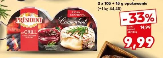 Ser Camembert na grill z sosem żurawinowym Président