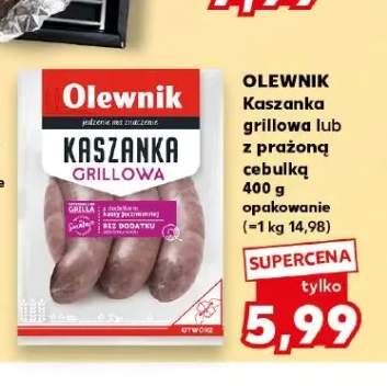 Kaszanka grillowa z prażoną cebulką Olewnik