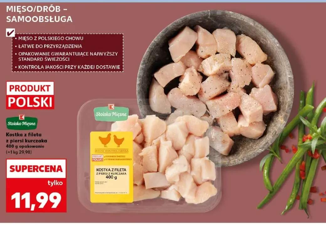 Kostka z fileta z piersi kurczaka Stoisko Mięsne