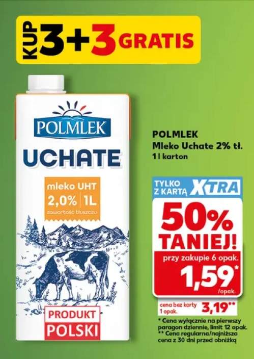 Mleko UHT Uchate 2% Polmlek