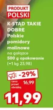 Polskie pomidory malinowe na gałązce