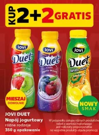 Napój jogurtowy Jovi Duet o smaku jagoda-wiśnia