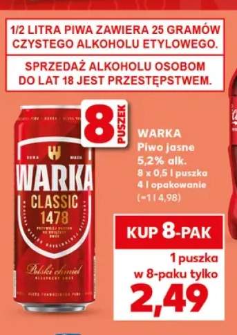 Piwo jasne Warka Classic 8-pak