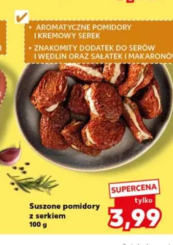 Suszone pomidory z serkiem