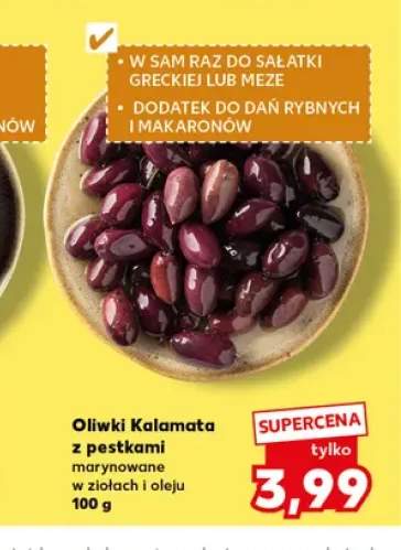 Oliwki Kalamata z pestkami marynowane w ziołach i oleju