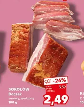 Boczek surowy wędzony Sokołów