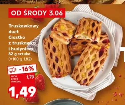 Ciastko z truskawką i budyniem Truskawkowy duet