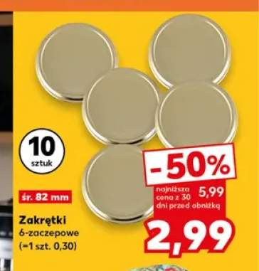 Zakrętki 6-zaczepowe śr. 82 mm 10-pak