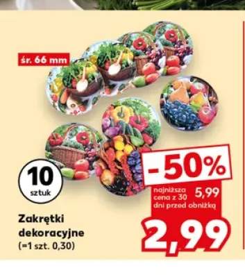 Zakrętki dekoracyjne śr. 66 mm 10-pak