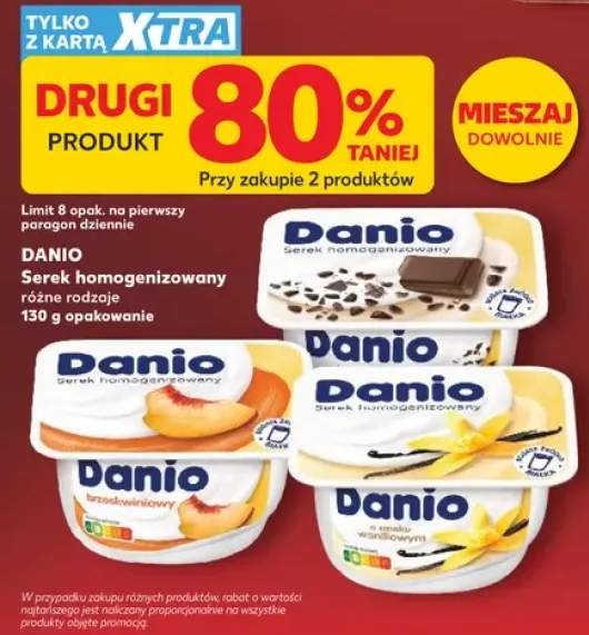 Serek homogenizowany truskawkowy Danio