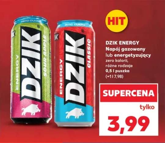 Napój energetyczny Dzik Energy Sour Apple