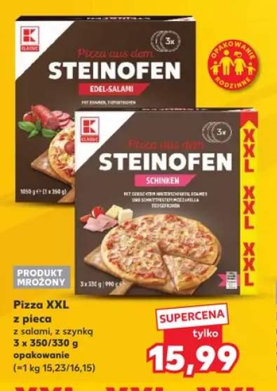 Pizza XXL z pieca z szynką K-Classic Steinofen Schinken