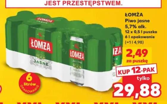 Piwo jasne Łomża Jasne 12-pak