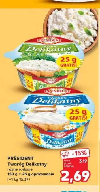 Twaróg Delikatny naturalny Président