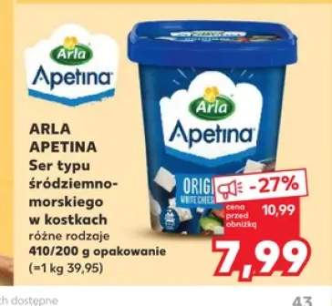 Ser typu śródziemnomorskiego w kostkach Arla Apetina