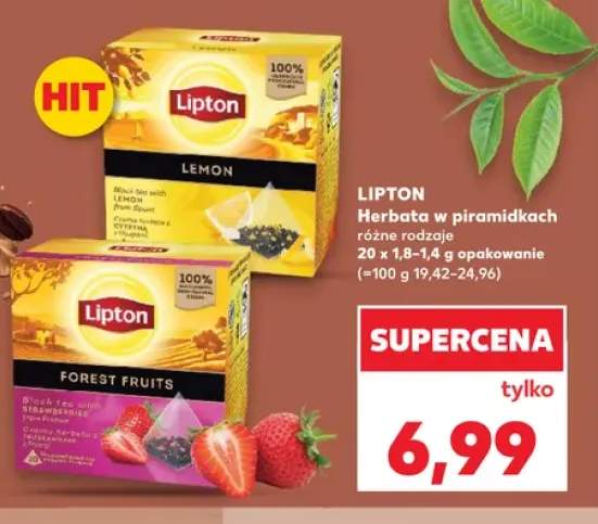 Herbata czarna Lipton Lemon w piramidkach