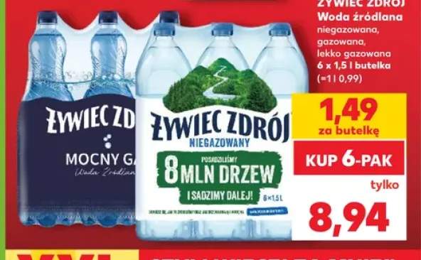 Woda źródlana niegazowana Żywiec Zdrój 6-pak 1,5 l +2 warianty