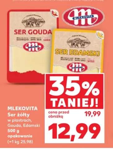 Ser żółty w plastrach Mlekovita Gouda +1 wariant