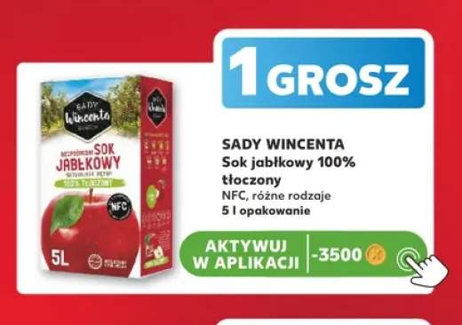 Sok jabłkowy 100% tłoczony NFC Sady Wincenta
